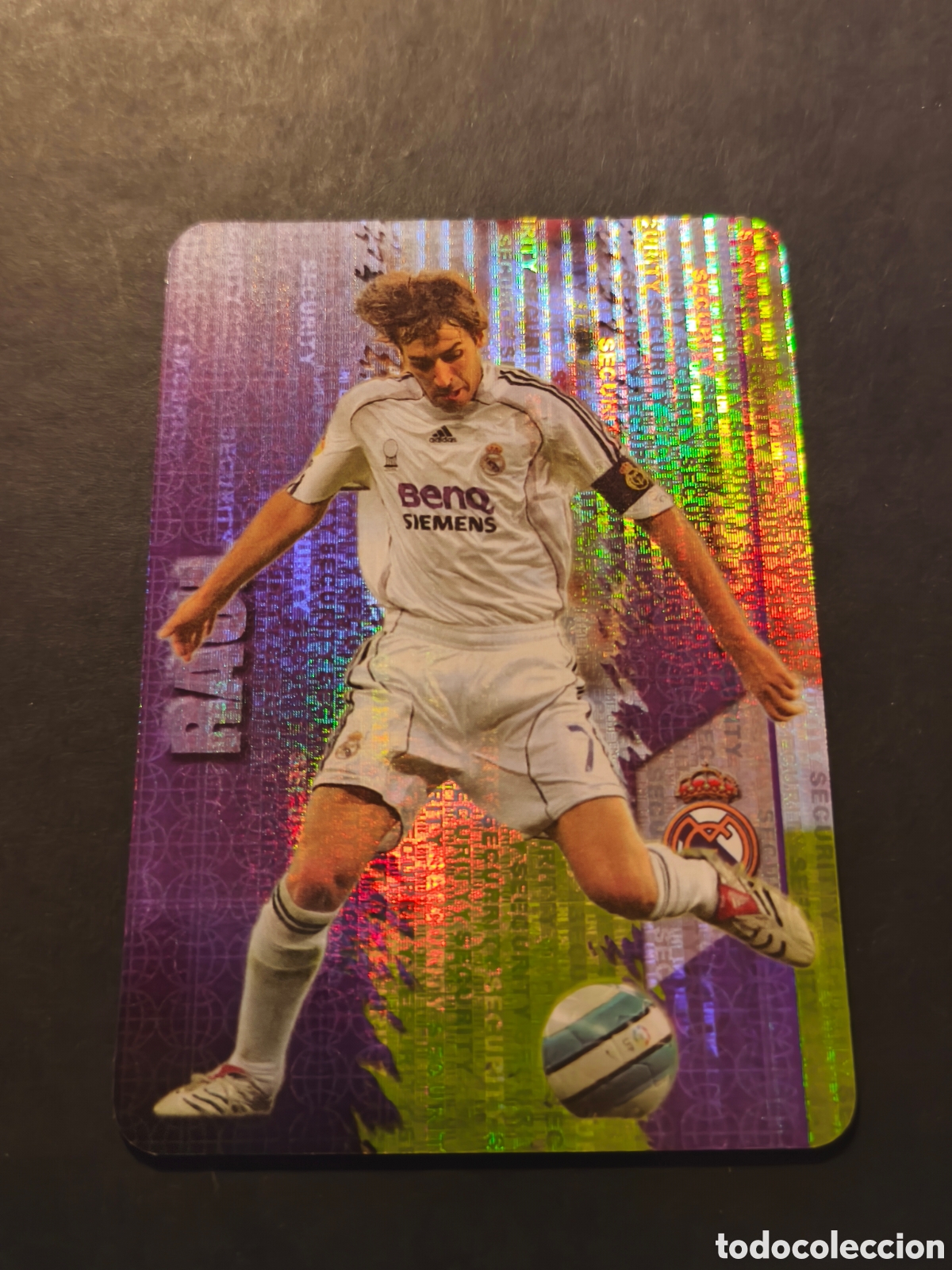 Football Stickers: 25 RAUL REAL MADRID MUDICROMO FICHAS DE LA LIGA 2008 VERSION SECURITY