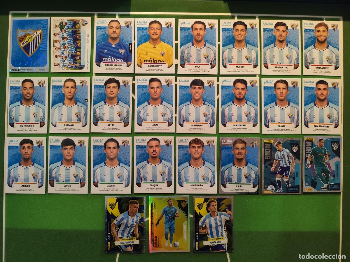 Cromos de f&uacute;tbol: Equipo completo M&aacute;laga 2&ordf; divisi&oacute;n (Show, Energy, Premium) Hypermotion 2025-2026 25-26 Sin pegar
