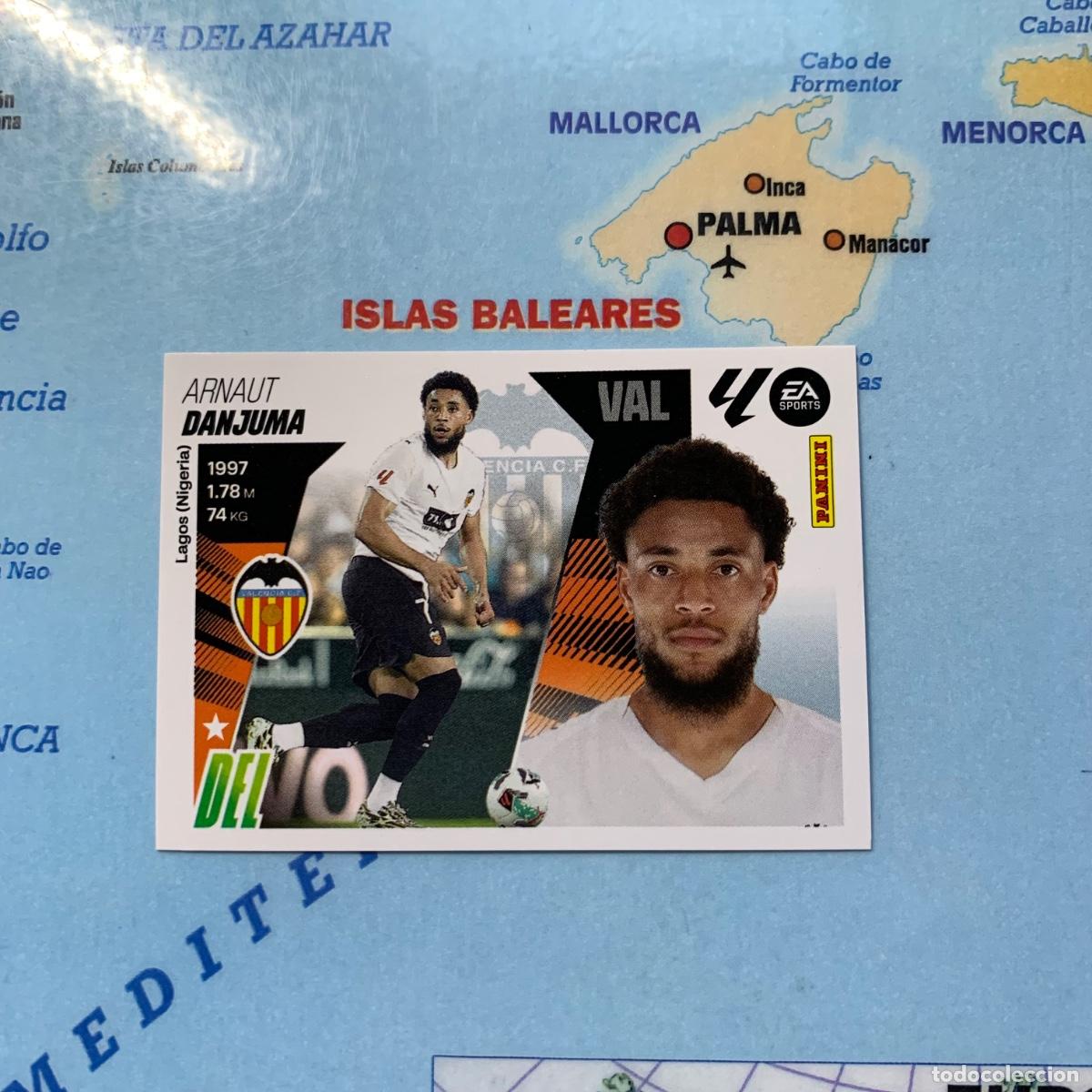 Cromos de f&uacute;tbol: Danjuma coloca n&uacute;mero 18 Bis del Valencia cromo liga este 25-26 2025-2026
