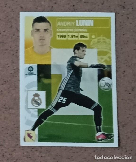 Cromos de Futebol: Cromo 3 LUNIN REAL MADRID. Colecci&oacute;n Oficial La LIGA F&uacute;tbol 2020-21 PANINI Nuevo