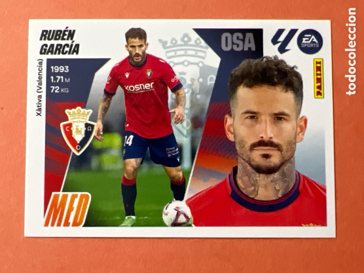 Figurine di Calcio: C344. Rub&eacute;n Garc&iacute;a n&uacute;mero 14 del Osasuna cromo liga este 25-26 2025-2026