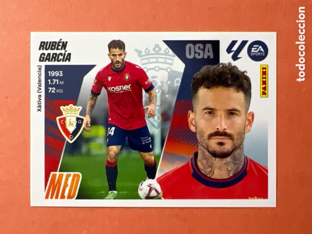 Figurine di Calcio: C363. Rub&eacute;n Garc&iacute;a n&uacute;mero 14 del Osasuna cromo liga este 25-26 2025-2026