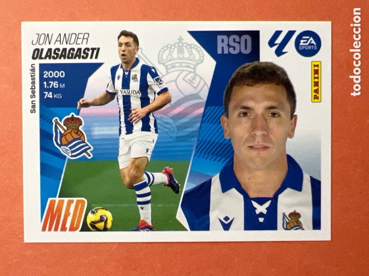 Fu&szlig;ball-Sticker: C1435. OLASAGASTI REAL SOCIEDAD N&ordm; 14B LIGA ESTE 25 26 2025 2026 PANINI