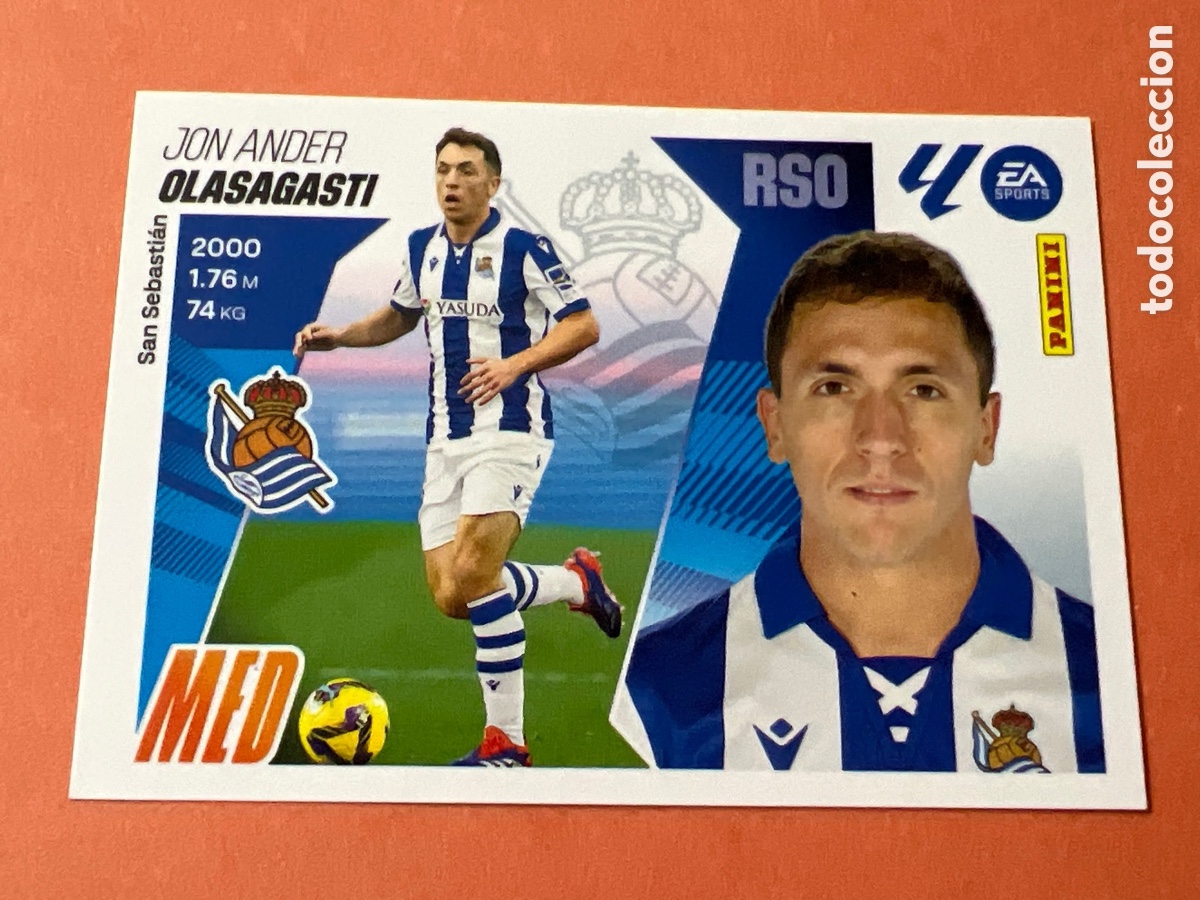 Fu&szlig;ball-Sticker: C1450. OLASAGASTI REAL SOCIEDAD N&ordm; 14B LIGA ESTE 25 26 2025 2026 PANINI
