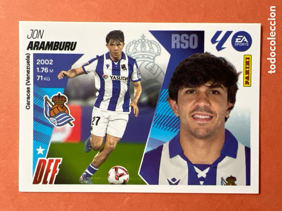 Fu&szlig;ball-Sticker: C2196. ARAMBURU REAL SOCIEDAD N&ordm; 5A LIGA ESTE 25 26 2025 2026 PANINI
