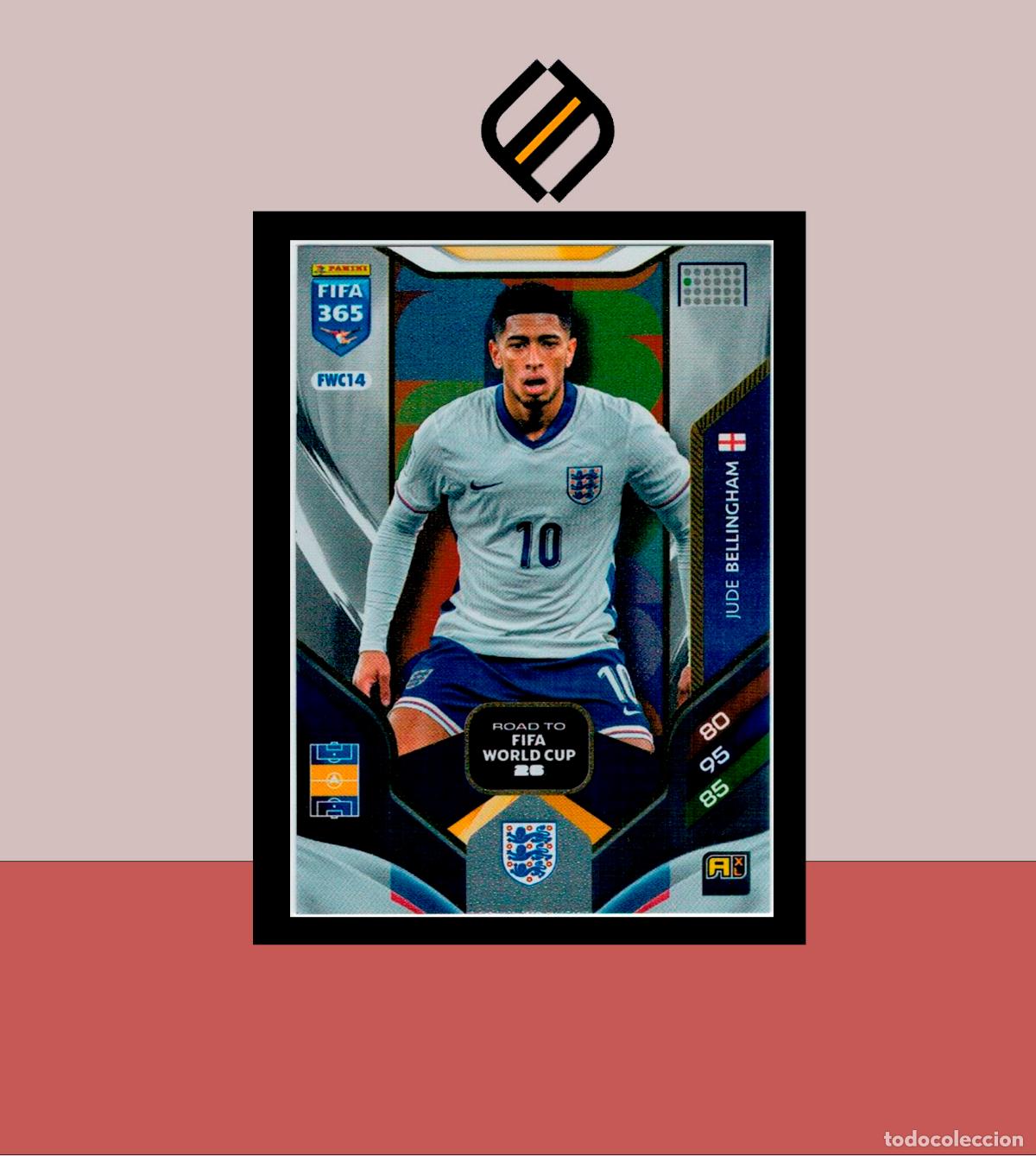 Cromos de f&uacute;tbol: FIFA 365 ADRENALYN 2025 2026 25 26 PANINI FWC14 JUDE BELLINGHAM INGLATERRA ROAD WORLD CUP LIGA