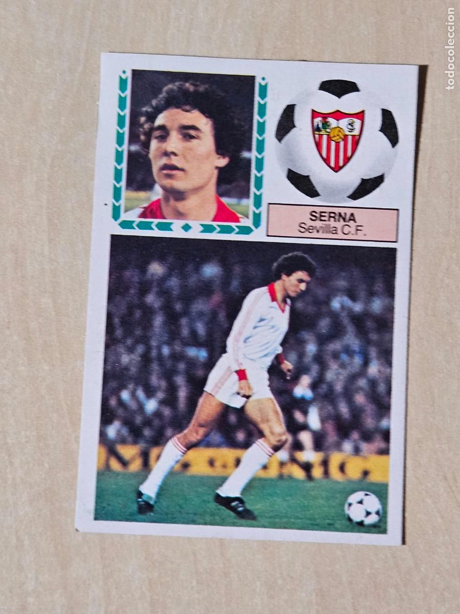 Cromos de f&uacute;tbol: EDICIONES ESTE 83 84 - SERNA - CROMO RECUPERADO - SEVILLA - Foto 1