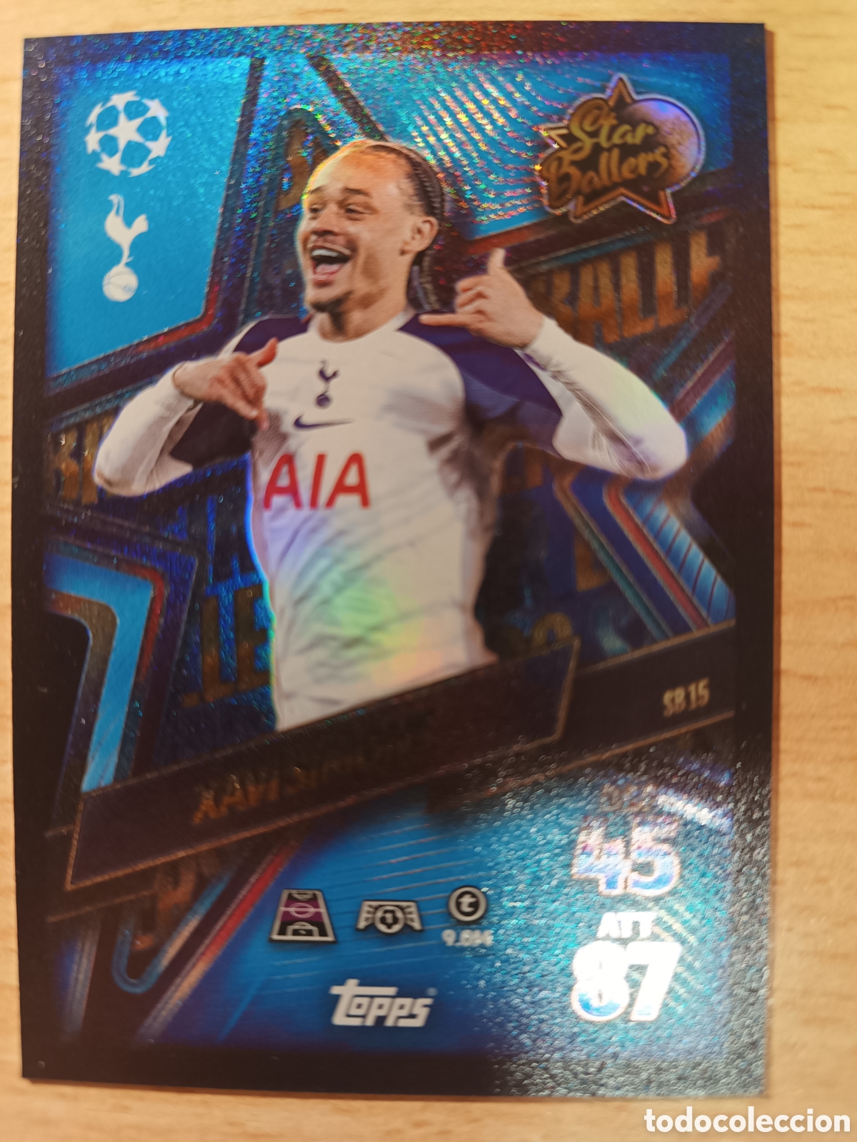 Cromos de F&uacute;tbol: SB 15 SB15 XAVI SIMONS TOTTENHAM HOTSPUR STAR BALLERS MATCH ATTAX 2025 2026 TOPPS 25 26