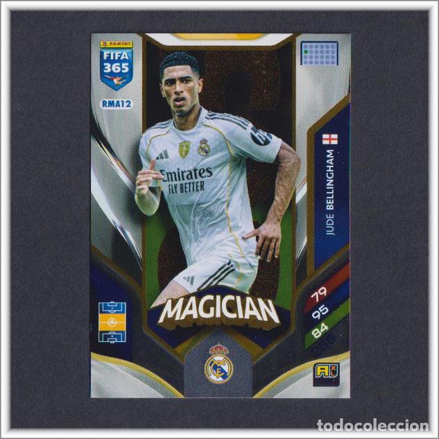 Cromos de f&uacute;tbol: ADRENALYN XL FIFA 365 2025 2026 25 26 PANINI JUDE BELLINGHAM MAGICIAN RMA12 REAL MADRID