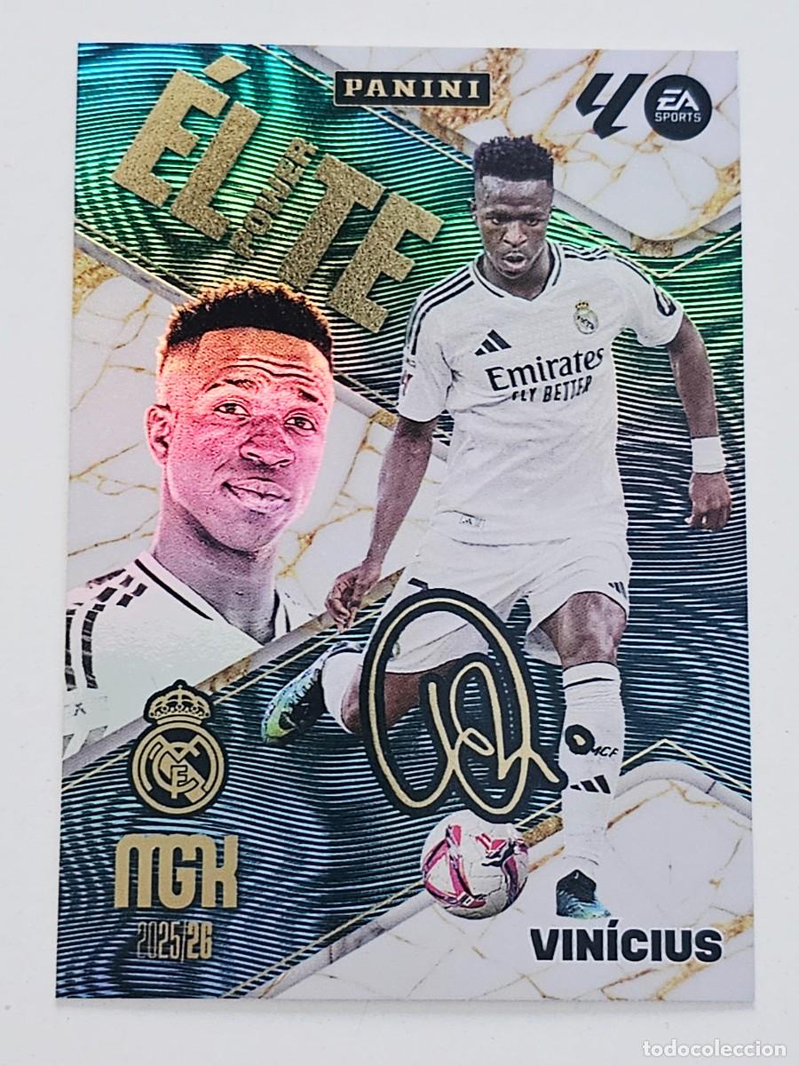 Cromos de F&uacute;tbol: P18 Vin&iacute;cius J&uacute;nior, Real Madrid, &Eacute;lite Power, firmado, Panini Megacracks 2025 2026 25 26
