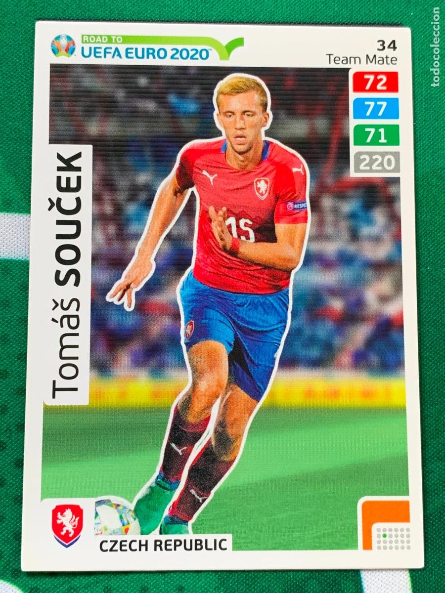 Football Stickers: 34 Tom&aacute;� Sou?ek Czech Republic Team Mate ADRENALYN XL ROAD TO 2020