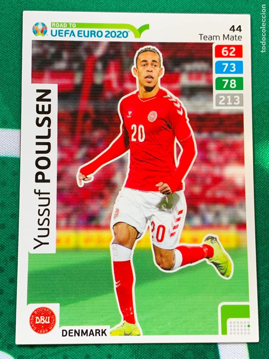 Football Stickers: 44 Yussuf Poulsen Denmark Team Mate ADRENALYN XL ROAD TO 2020