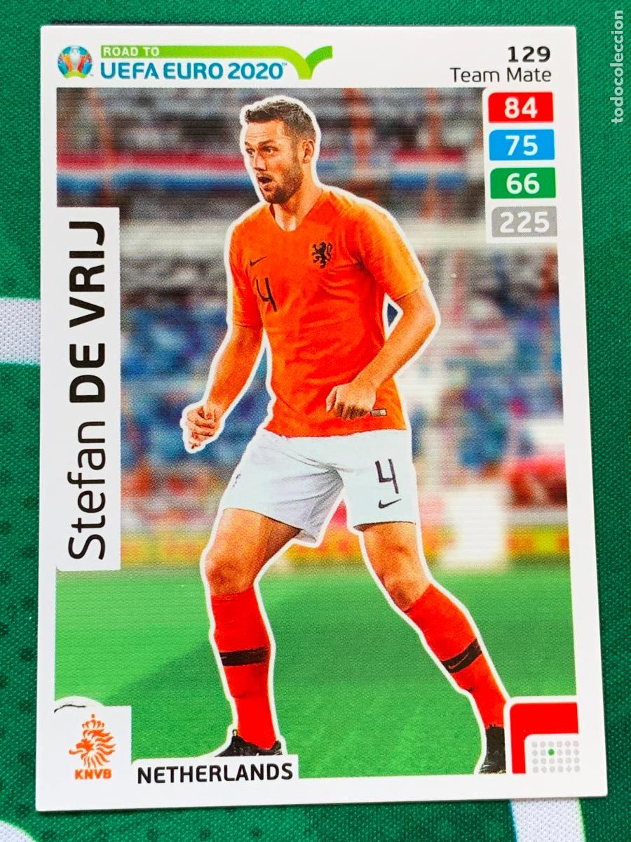 Fu&szlig;ball-Sticker: 129 Stefan de Vrij Netherlands Team Mate ADRENALYN XL ROAD TO 2020