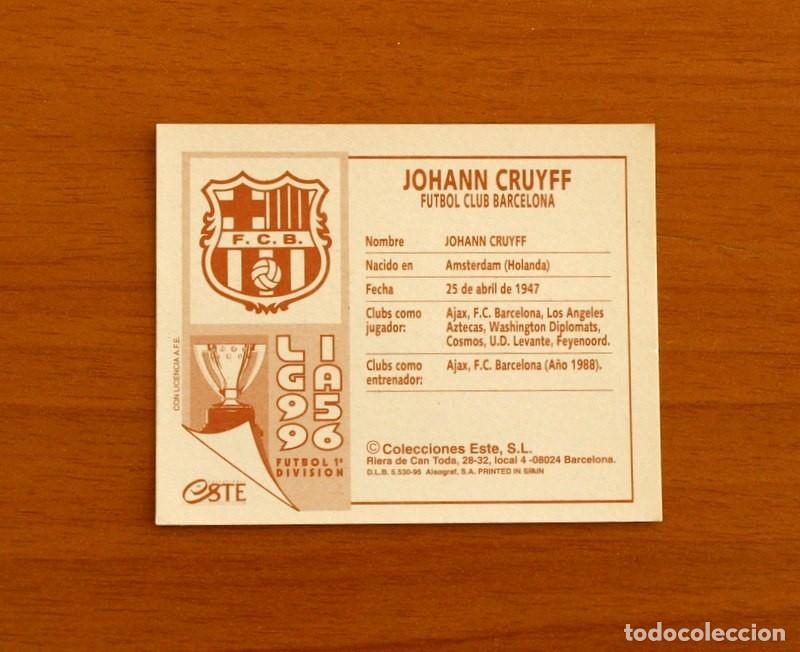 Cromos de F&uacute;tbol: Barcelona - Johann Cruyff Entrenador - Ediciones Este Liga 1995-1996, 95-96 - Nunca Pegado