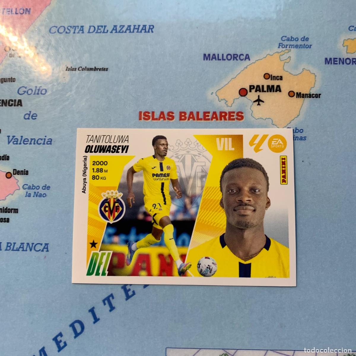 Cromos de f&uacute;tbol: Oluwaseyi coloca n&uacute;mero 15 Bis del Villarreal cromo liga este 25-26 2025-2026