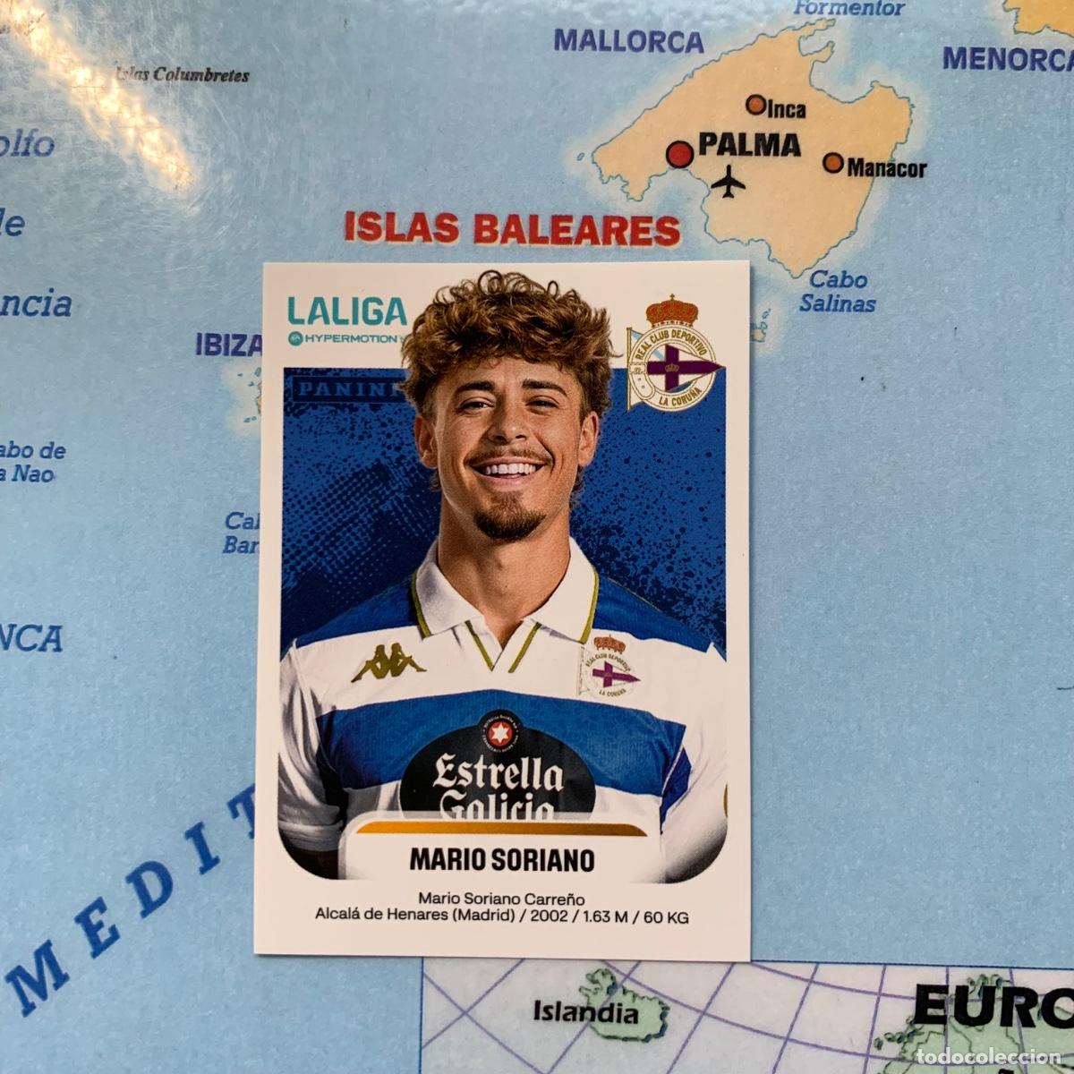 Cromos de f&uacute;tbol: Mario Soriano n&uacute;mero 186 del deportivo de La Coru&ntilde;a cromo liga Hypermotion 25-26 2025-2026