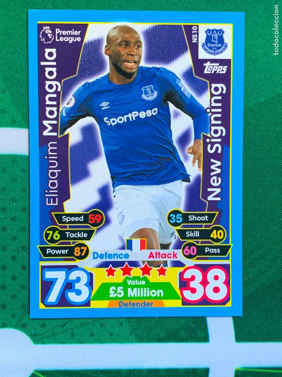 Fu&szlig;ball-Sticker: NS10 Eliaquim Mangala Everton New Signing Match Attax Extra Topps Premier League 2017 2018 17 18