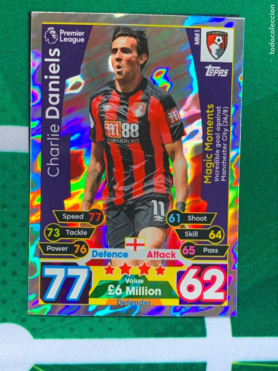 Fu&szlig;ball-Sticker: MM1 Charlie Daniels AFC Bournemouth Magic Moments Match Attax Extra Topps Premier League 2017 2018 1