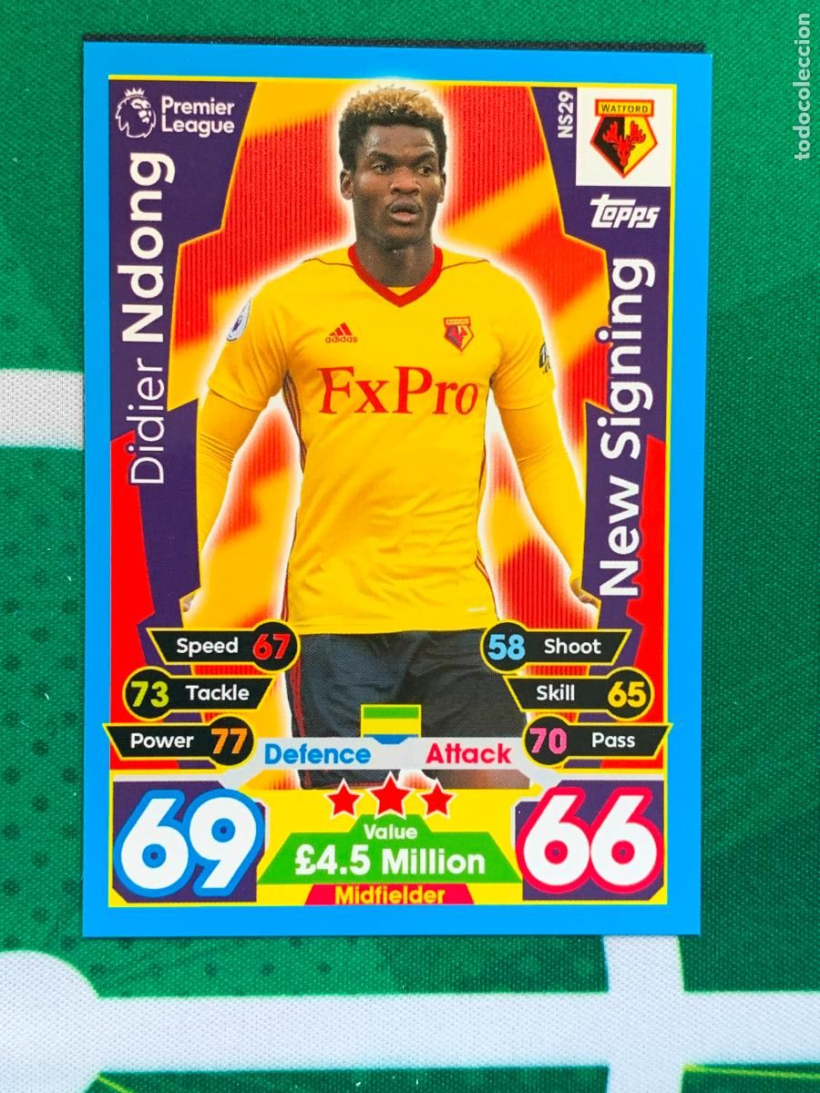 Fu&szlig;ball-Sticker: NS29 Didier Ndong Watford New Signing Match Attax Extra Topps Premier League 2017 2018 17 18