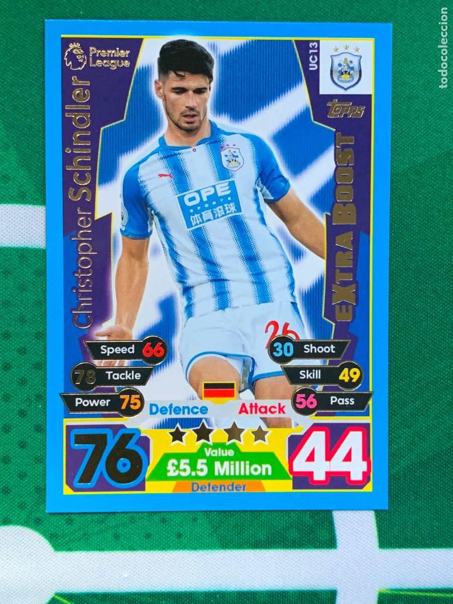 Fu&szlig;ball-Sticker: UC13 Christopher Schindler Huddersfield Town Extra Boost Match Attax Extra Topps Premier League17 18