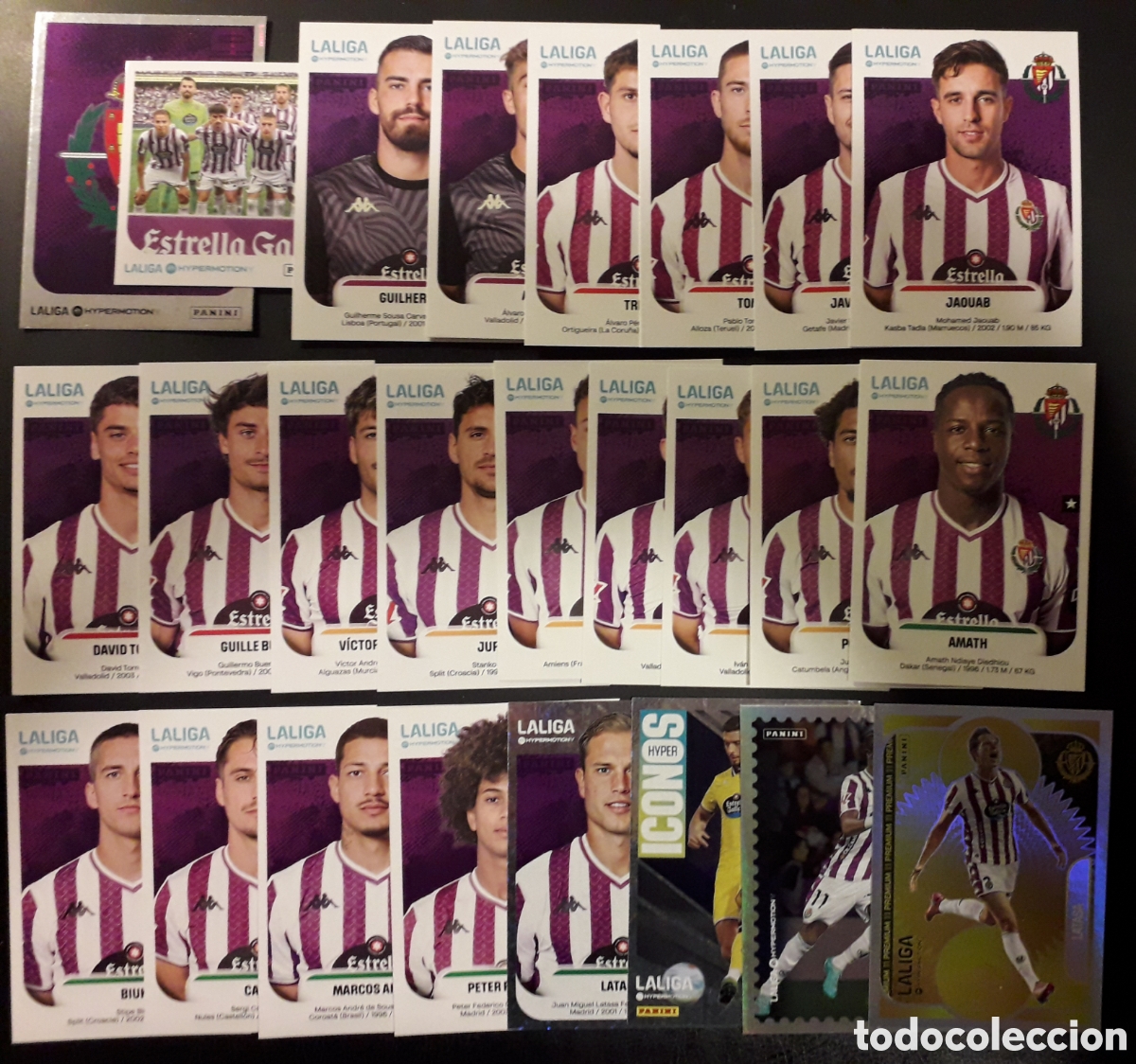 Cromos de Futebol: 25 CROMOS VALLADOLID LALIGA HYPERMOTION 25 26 2025 2026 PANINI EQUIPO COMPLETO PREMIUM Y ESPECIALES