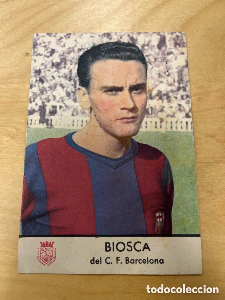 Cartes &agrave; collectionner de Football: Cromo de f&uacute;tbol Biosca C.F. Barcelona castellblanch 1953