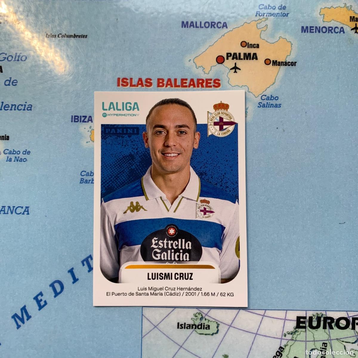 Cromos de f&uacute;tbol: Luismi Cruz n&uacute;mero 185 del deportivo de La Coru&ntilde;a cromo liga Hypermotion 25-26 2025-2026