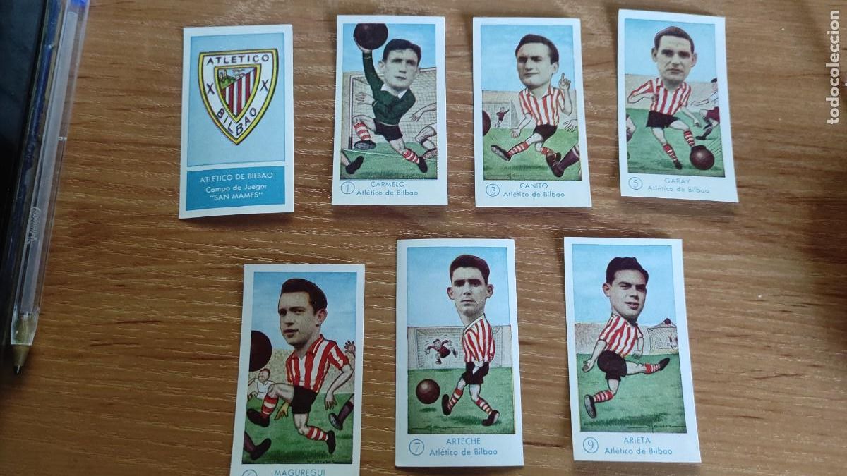 Cromos de Futebol: LOTE 7 CROMOS A. Bilbao 1958 1959 58/59 GRAFICAS EXCELSIOR CABEZONES SIN PEGAR