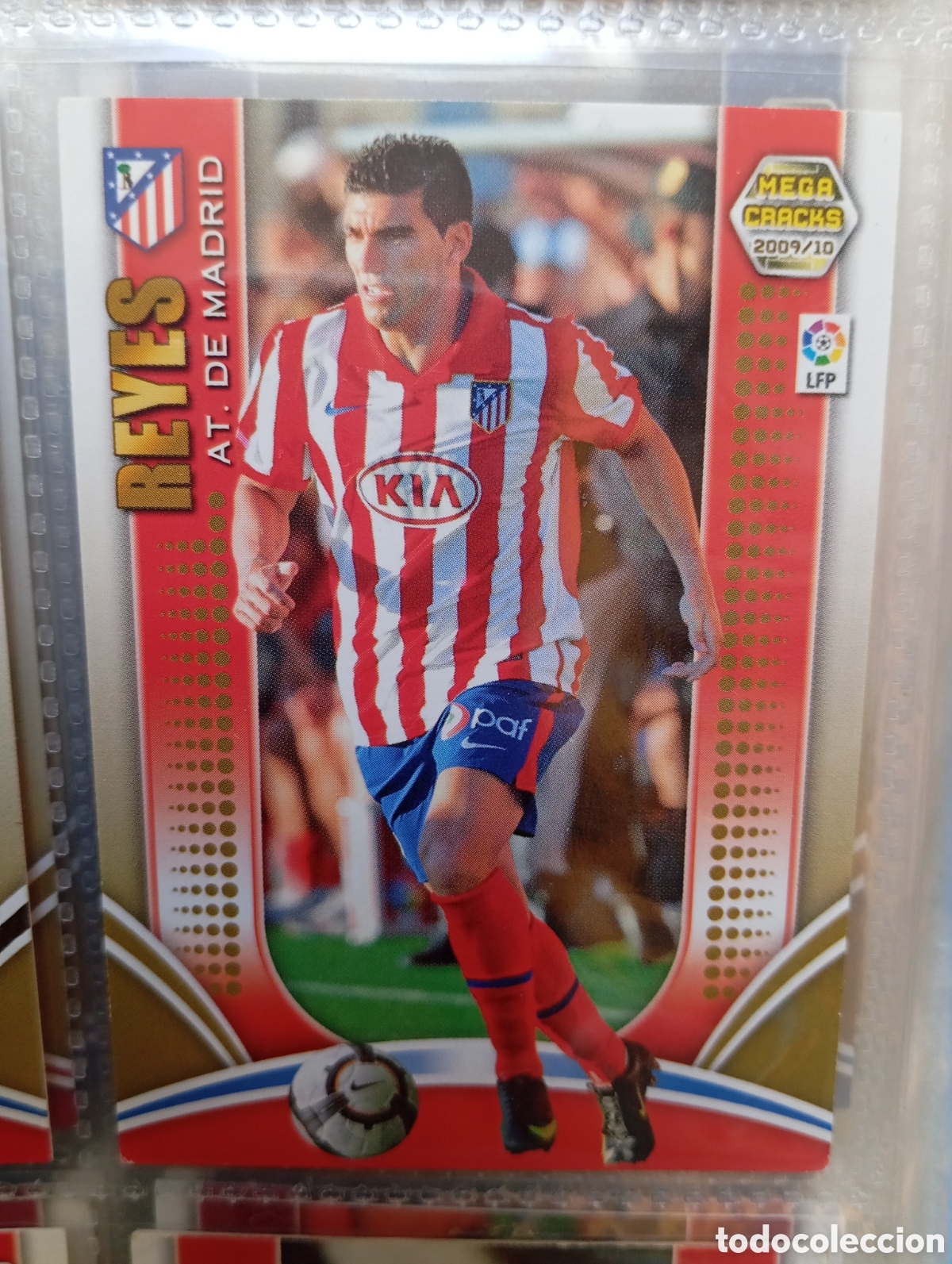 Fu&szlig;ball-Sticker: REYES ATLETICO DE MADRID Cromo ficha de futbol Megacracks 2009-2010 MGK 09-10 PANINI