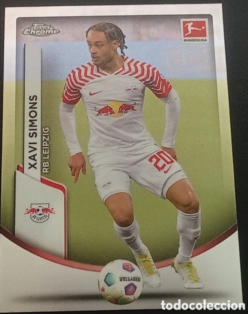 Fu&szlig;ball-Sticker: 56 base XAVI SIMONS LEIPZIG TOPPS CHROME BUNDESLIGA 2023 2024 23 24 CROMOS CARDS PANINI