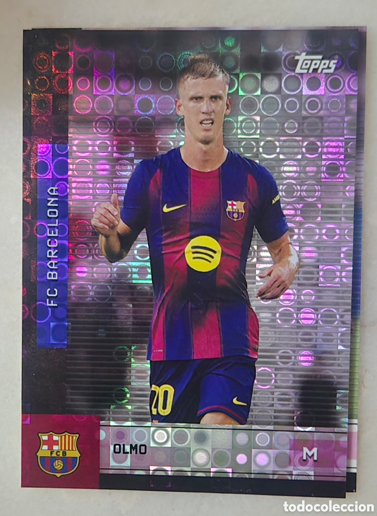 Football Stickers: Dani olmo brillante topps team set barcelona 25 26