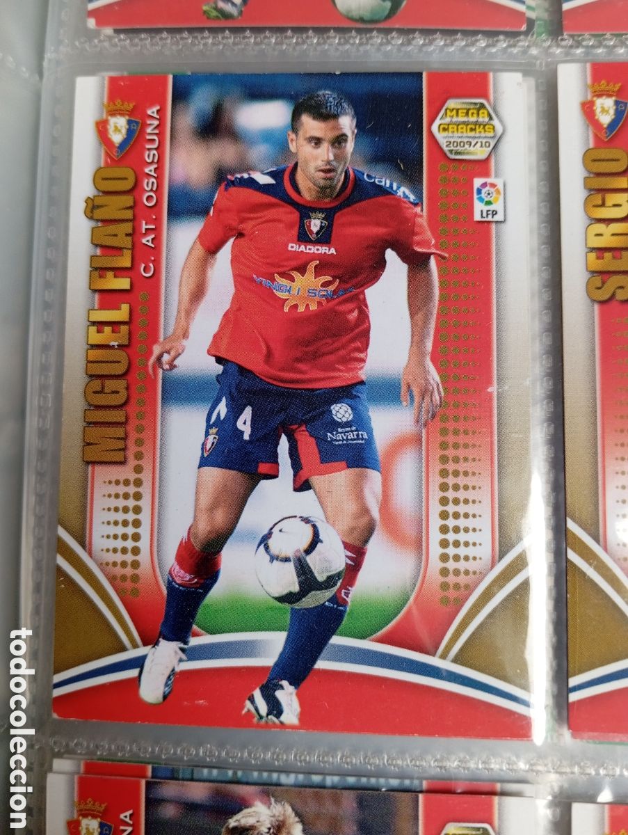 Fu&szlig;ball-Sticker: MIGUEL FLA&Ntilde;O C. AT. OSASUNA Cromo ficha de futbol Megacracks 2009-2010 MGK 09-10 PANINI