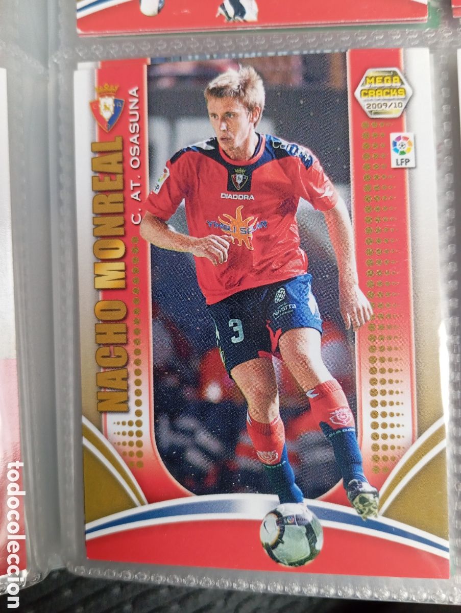 Fu&szlig;ball-Sticker: NACHO MONREAL C. AT. OSASUNA Cromo ficha de futbol Megacracks 2009-2010 MGK 09-10 PANINI