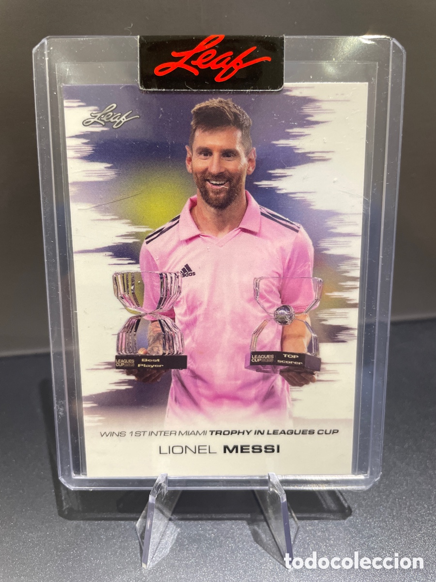 Cromos de Futebol: Lionel Messi IMT-1 Wins 1st Trophy Inter Miami Leaf Edicion Limitada a 1760 unidades