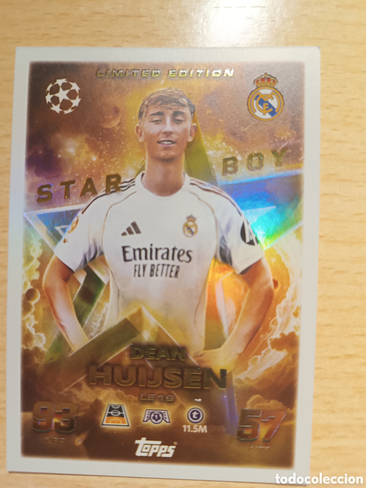 Cromos de f&uacute;tbol: LE 19 DEAN HUIJSEN REAL MADRID STAR BOY LIMITED EDITION MATCH ATTAX 2025 2026 TOPPS 25 26