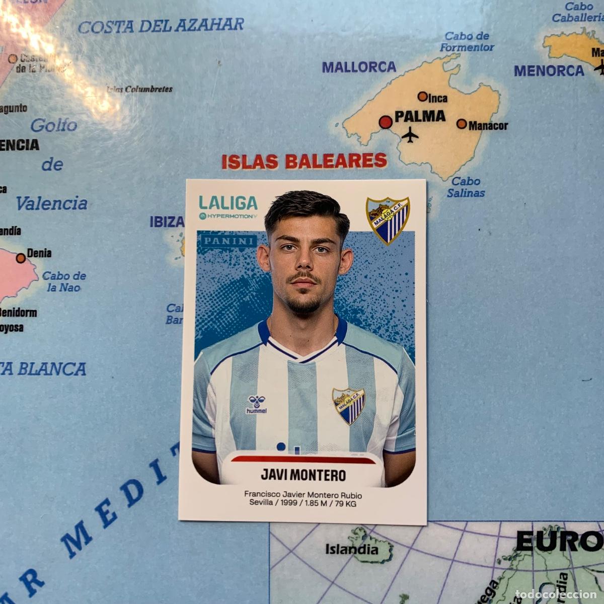 Cromos de f&uacute;tbol: Javi Montero n&uacute;mero 293 del Malaga cromo liga Hypermotion 25-26 2025-2026