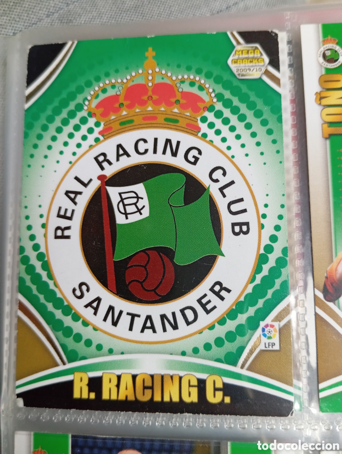 Fu&szlig;ball-Sticker: ESCUDO R. RACING SANTANDER Cromo ficha de futbol Megacracks 2009-2010 MGK 09-10 PANINI