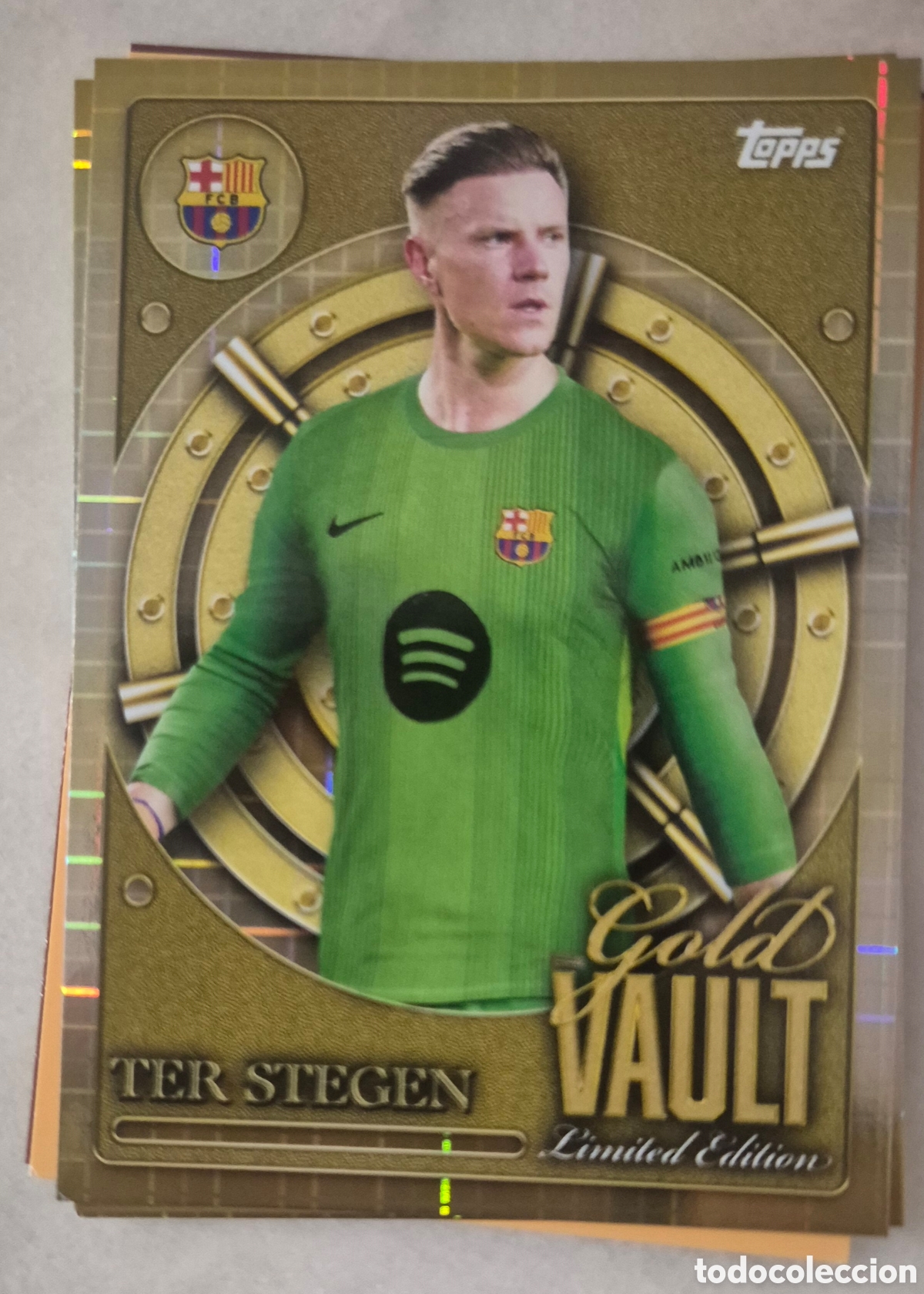 Cromos de F&uacute;tbol: Ter stegen Barcelona gold vault limited edition topps collector tin 25 26