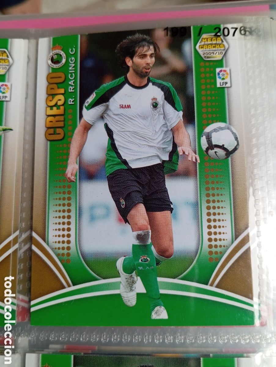 Fu&szlig;ball-Sticker: CRESPO R. RACING SANTANDER Cromo ficha de futbol Megacracks 2009-2010 MGK 09-10 PANINI