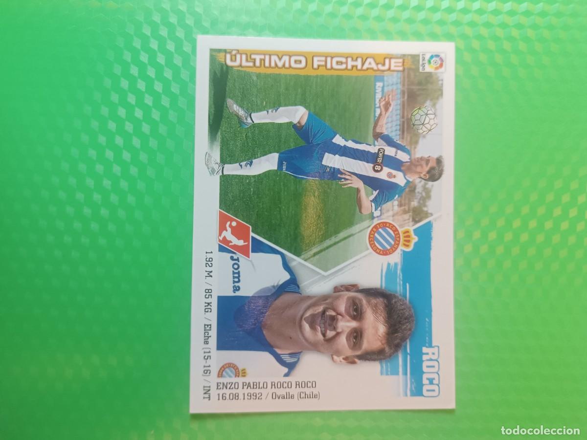 Fu&szlig;ball-Sticker: &Uacute;LTIMO FICHAJE 20 ROCO ESPA&Ntilde;OL ESPANYOL CROMO LIGA FUTBOL PANINI EDICIONES ESTE 2015-2016 15-16