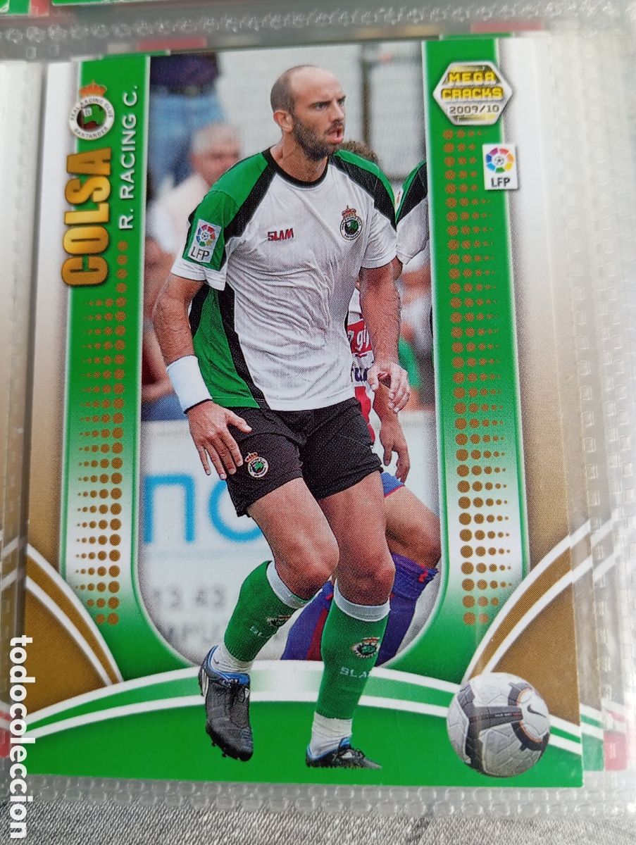 Fu&szlig;ball-Sticker: COLSA R. RACING SANTANDER Cromo ficha de futbol Megacracks 2009-2010 MGK 09-10 PANINI