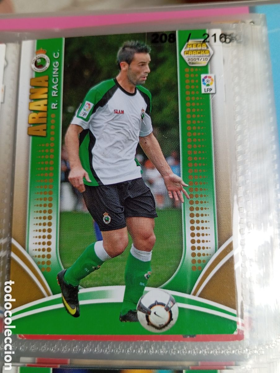 Football Stickers: ARANA R. RACING SANTANDER Cromo ficha de futbol Megacracks 2009-2010 MGK 09-10 PANINI
