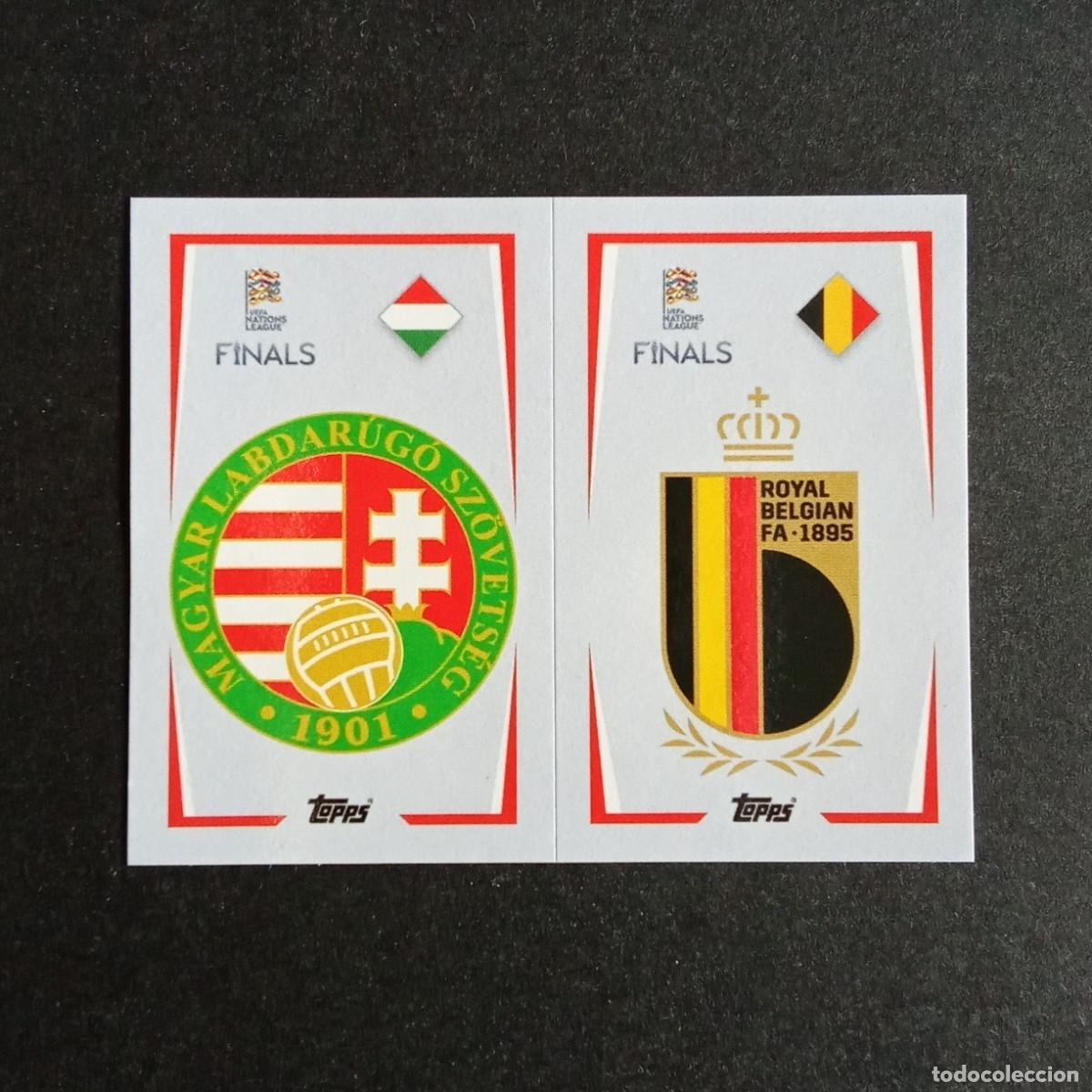 Football Stickers: CROMO FUTBOL THE ROAD TO UEFA NATIONS LEAGUE 2022 TOPPS 9A HUNGRIA 9B BELGICA NUNCA PEGADO