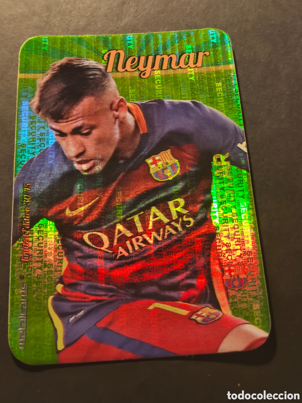 Cromos de F&uacute;tbol: NEYMAR FC BARCELONA MUDICROMO 2016 GOLDSAR VERSION SECURITY