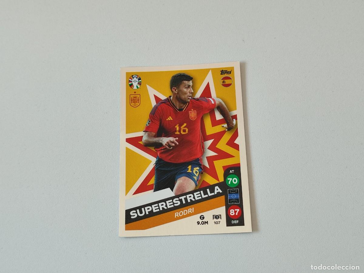 Cromos de F&uacute;tbol: EURO 2024 MATCH ATTAX GERMANY TOPPS RODRI SUPER ESTRELLA ESPA&Ntilde;A 107 H3