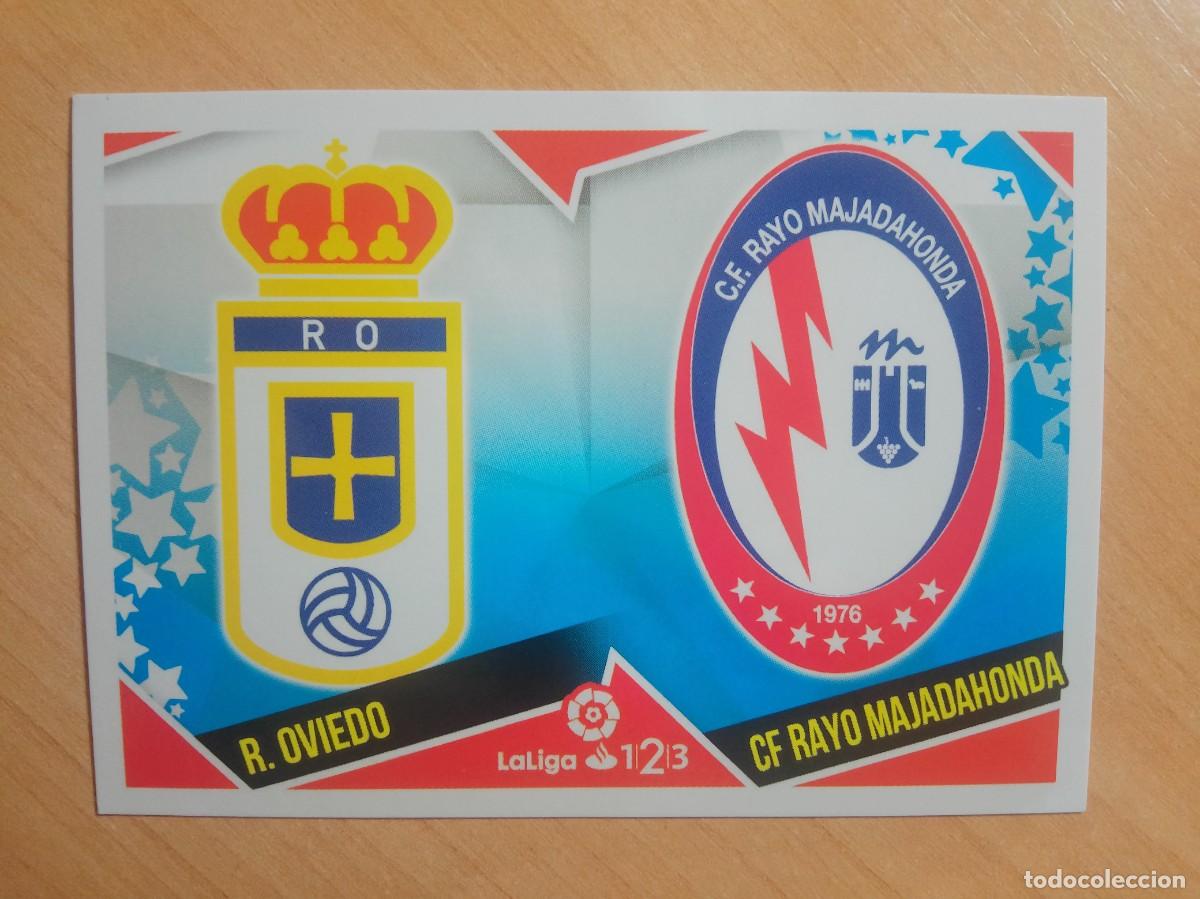 Fu&szlig;ball-Sticker: 9 ESCUDOS OVIEDO Y RAYO MAJAHONDA 18 19 ESTE 2018 2019 PANINI