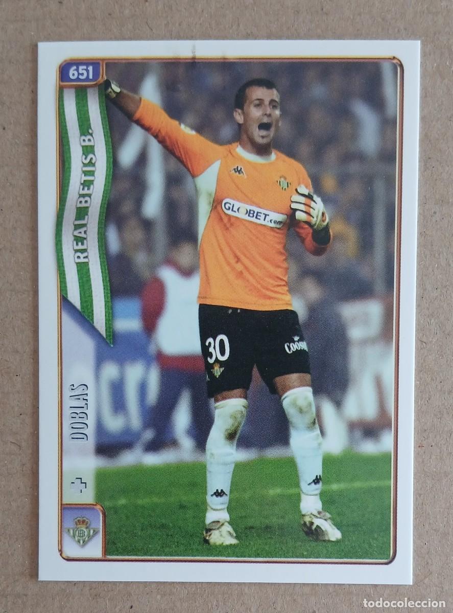Figurine di Calcio: CROMO + 651 DOBLAS REAL BETIS BALOMPI&Eacute; ERROR MUNDICROMO 2004-2005. Nuevo de sobre.