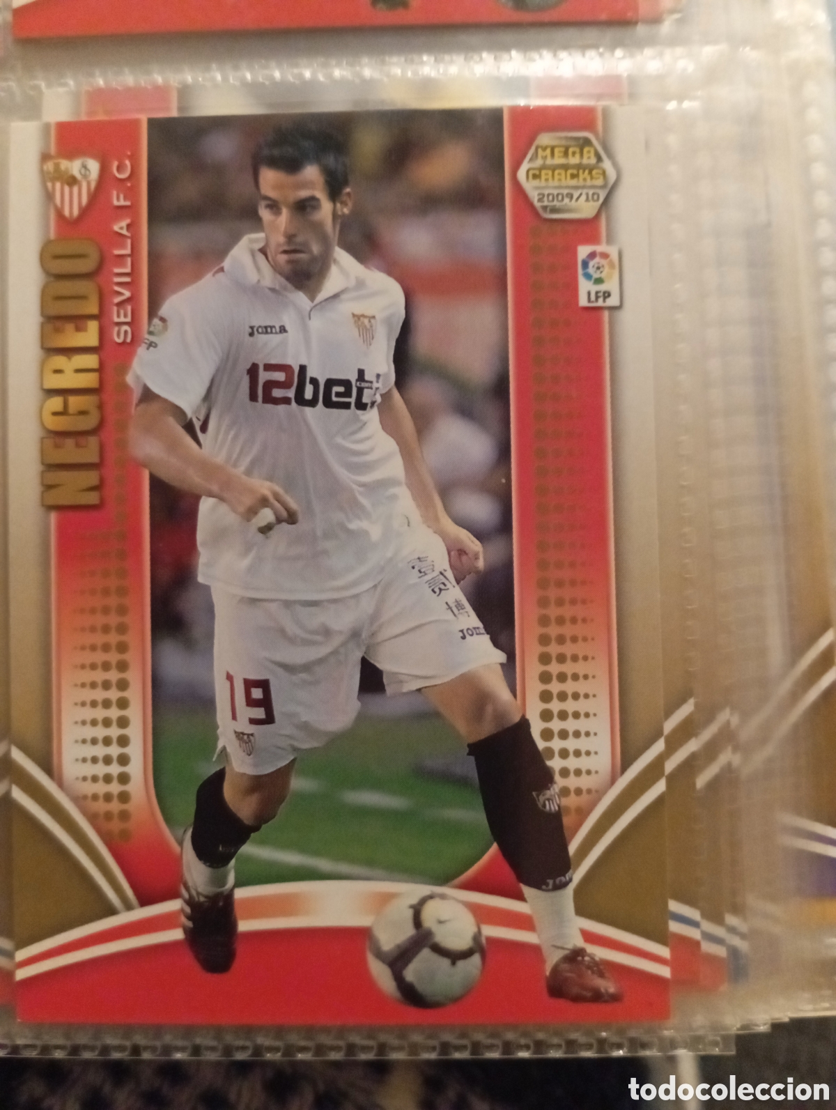 Fu&szlig;ball-Sticker: NEGREDO SEVILLA FC Cromo ficha de futbol Megacracks 2009-2010 MGK 09-10. Liga Espa&ntilde;ola 09-10