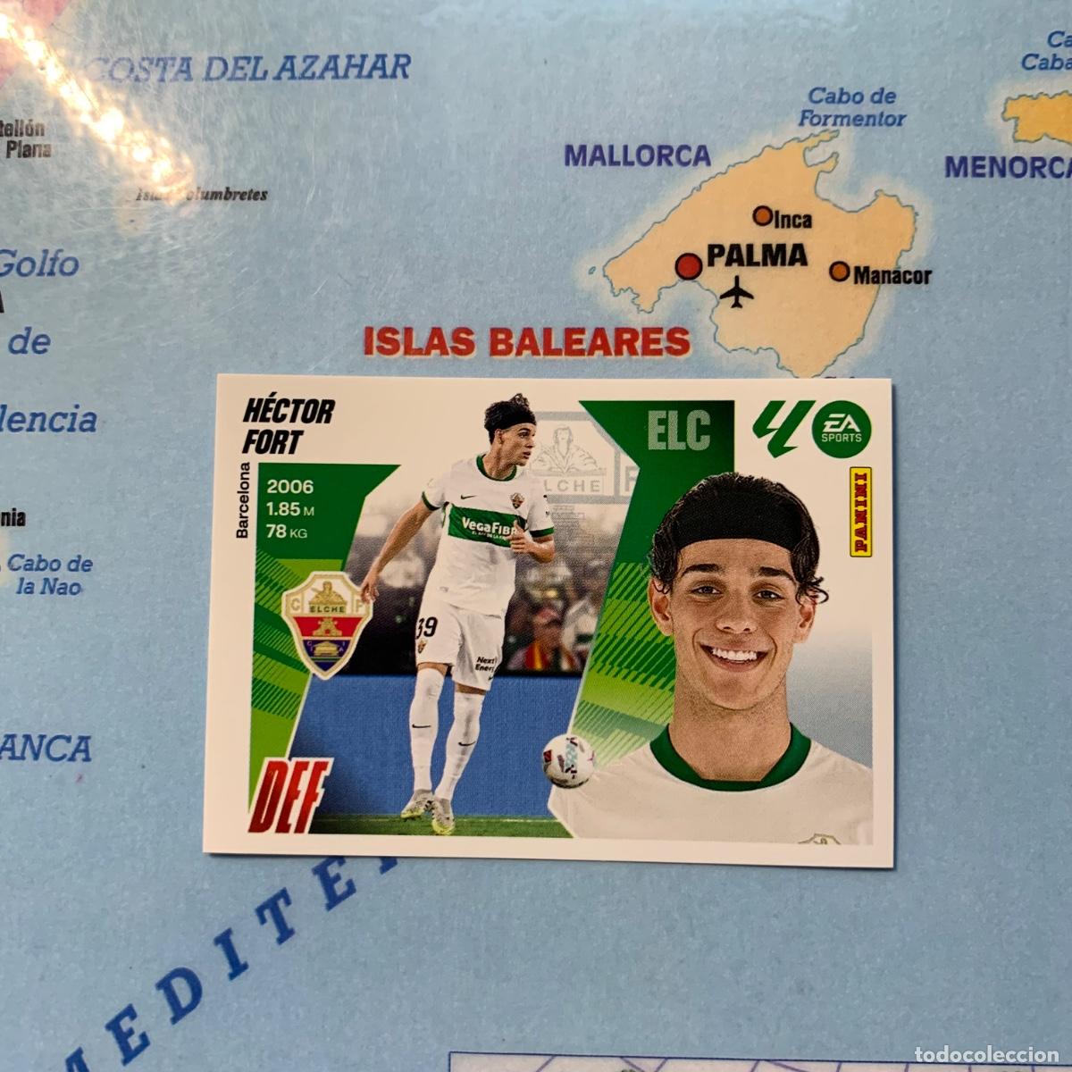 Cromos de f&uacute;tbol: Hector Font coloca n&uacute;mero 6 Bis del Elche cromo liga este 25-26 2025-2026