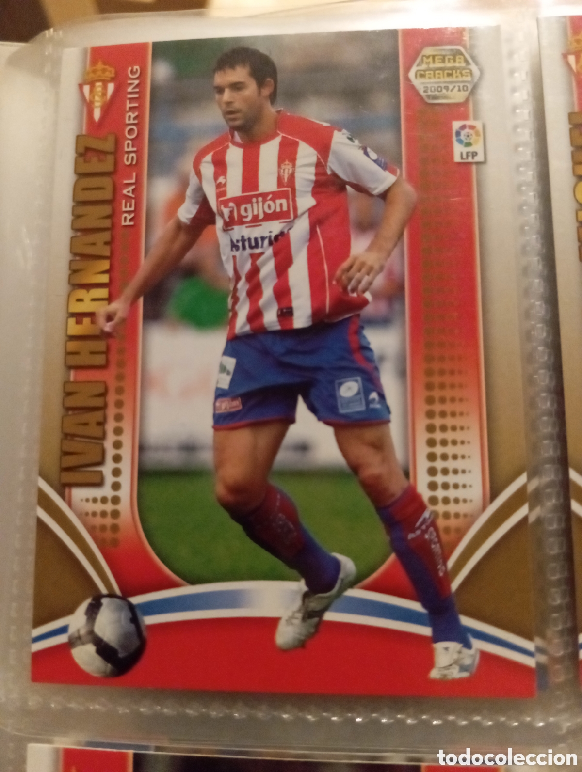 Football Stickers: IVAN HERN&Aacute;NDEZ REAL SPORTING Cromo ficha de futbol Megacrack 2009-2010 MGK 09-10 Liga Espa&ntilde;ola 09-10